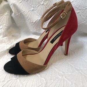 WHBM Suede Multi-color Heels  *NEW*